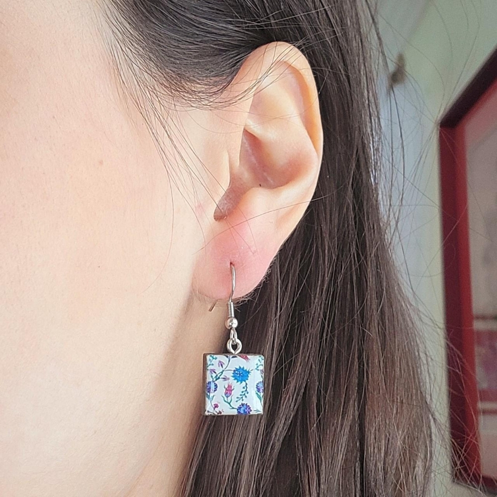 Handmade Dainty Floral Drop Hook Earrings